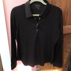 Donna Karan size large black collared top